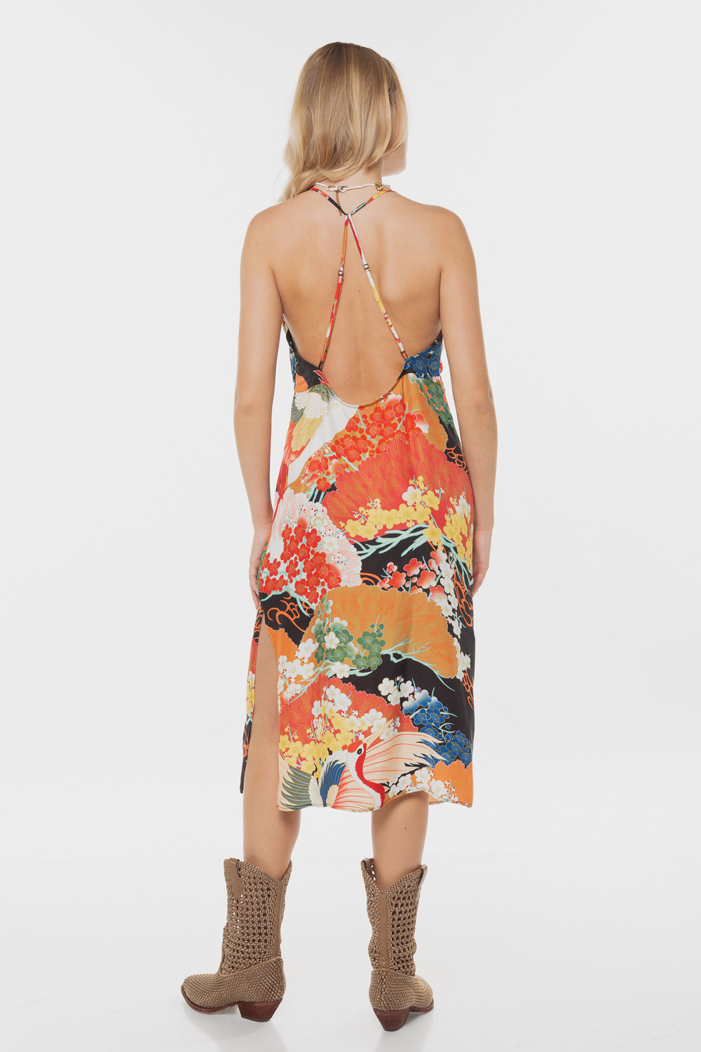 Vintage Midi Halter Slip Dress SUPERDRY